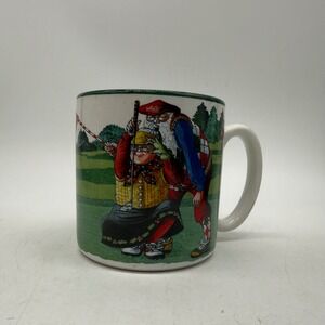 Potpourri Designs Golfing Mr. & Mrs. Santa Mug Jeanne Seury 1994 Christmas Golf